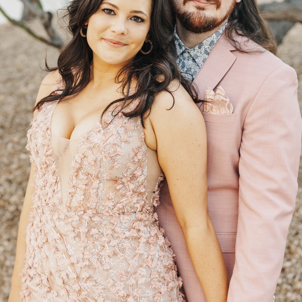 Pink Floral Wedding Gown from René the Label (Size 10) - Picture 13 of 15